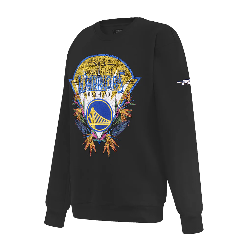 NBA GOLDEN STATE WARRIORS PARADISE WOMEN'S CREWNECK SWEATSHIRT (BLACK) - Image 3