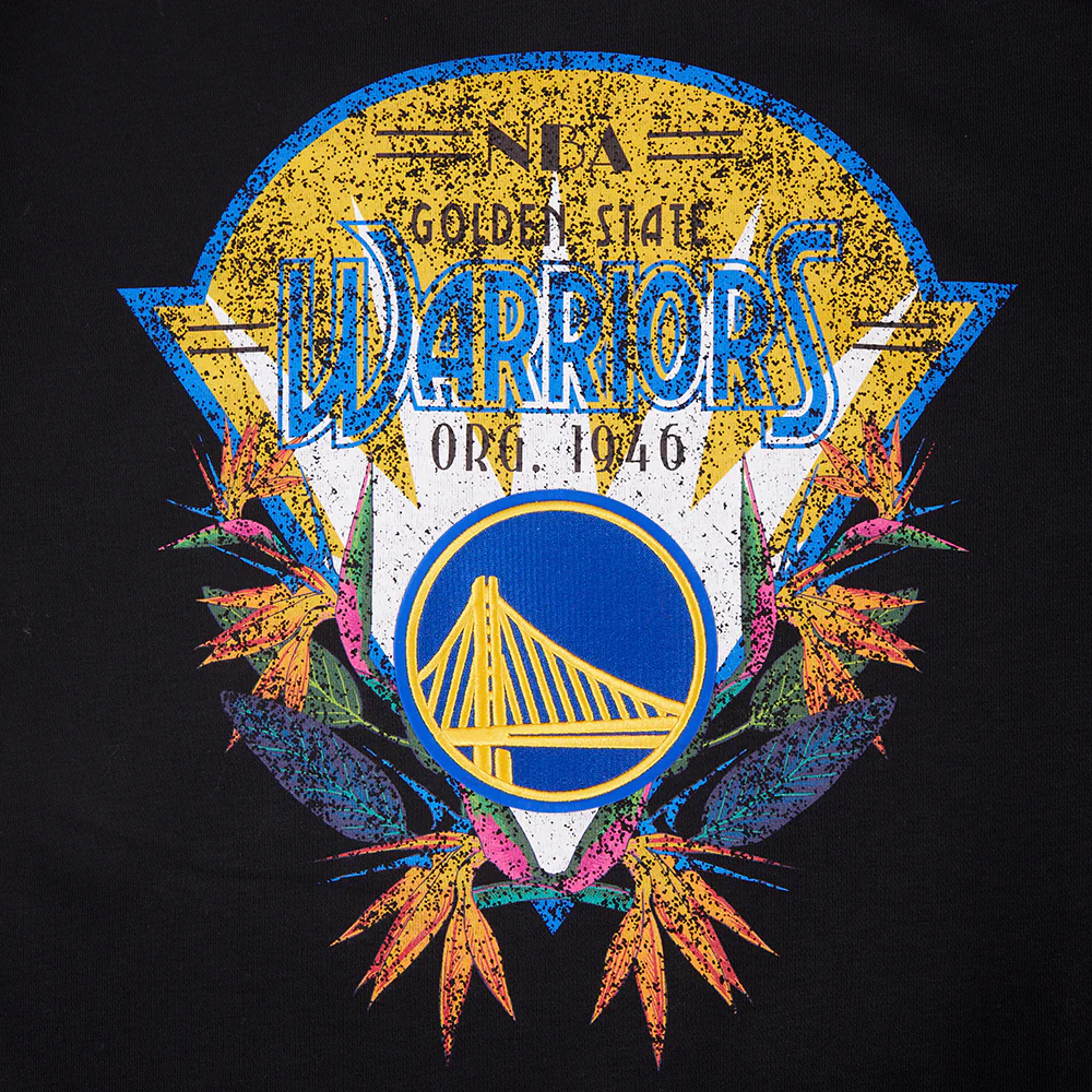 NBA GOLDEN STATE WARRIORS PARADISE WOMEN'S CREWNECK SWEATSHIRT (BLACK) - Image 5