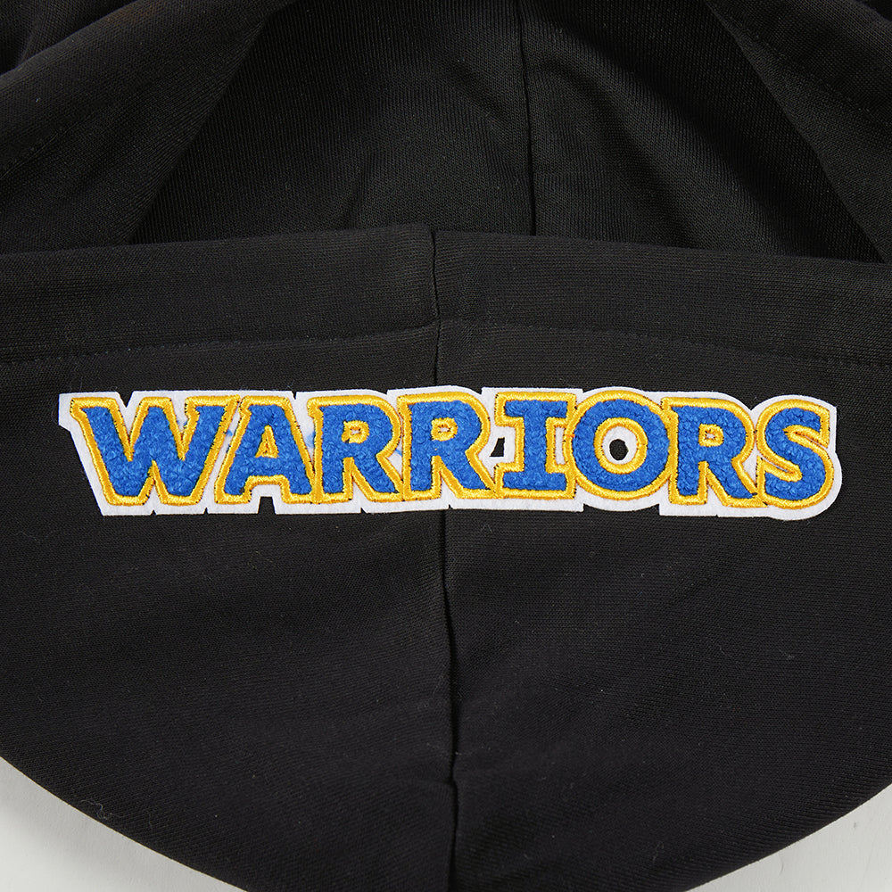 NBA GOLDEN STATE WARRIORS MASHUP WOMEN'S RIB CROPPED PULLOVER HOODIE (BLACK) - Image 7