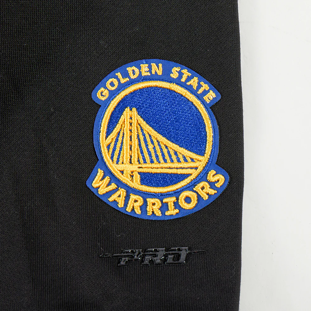 NBA GOLDEN STATE WARRIORS MASHUP WOMEN'S RIB CROPPED PULLOVER HOODIE (BLACK) - Image 9