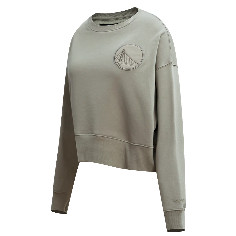 NBA GOLDEN STATE WARRIORS NEUTRAL WOMEN'S CREWNECK (TAUPE) - Image 4