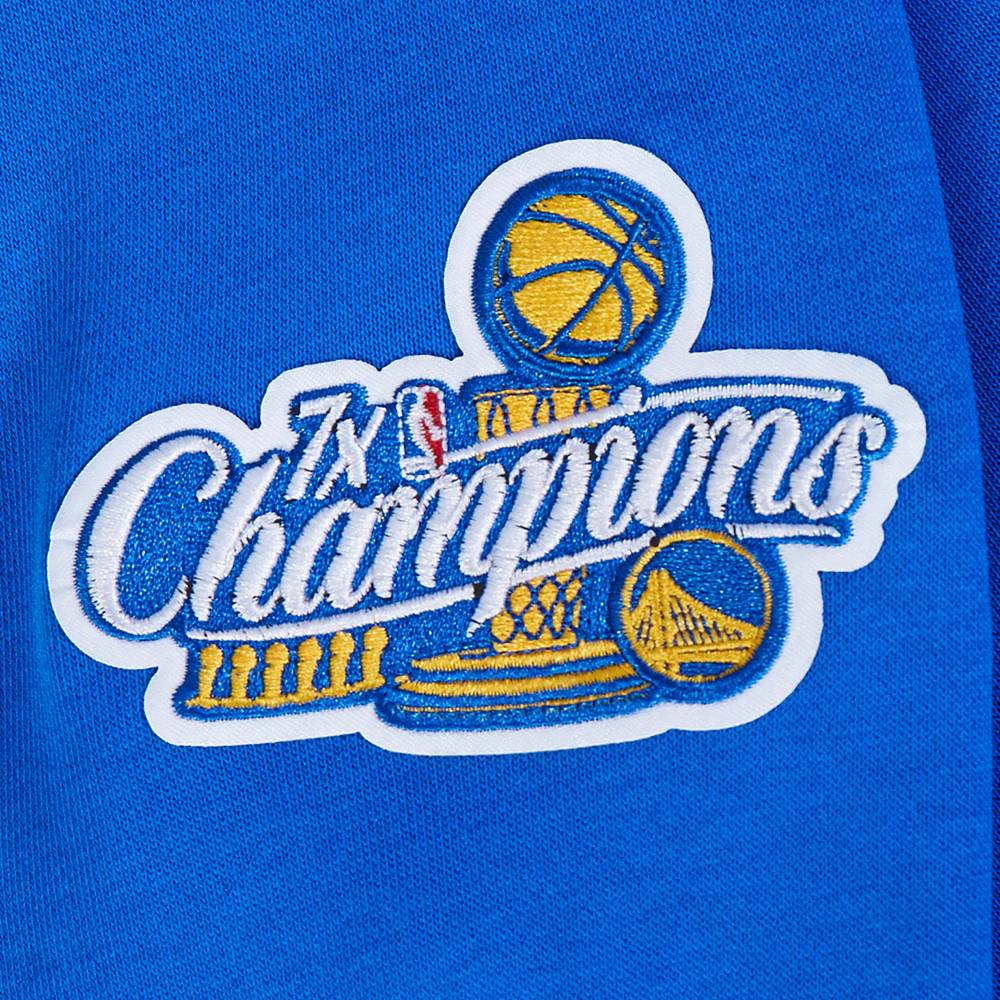 NBA GOLDEN STATE WARRIORS RETRO CLASSIC WOMEN'S CROPPED PULLOVER HOODIE (ROYAL BLUE) - Image 7