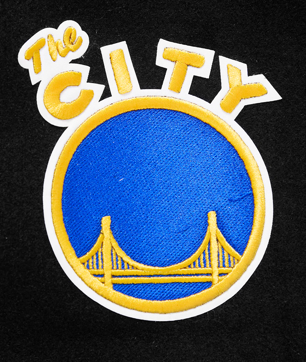NBA GOLDEN STATE WARRIORS CLASSIC WOOL WOMEN'S VARSITY JACKET (JET BLACK) - Image 7