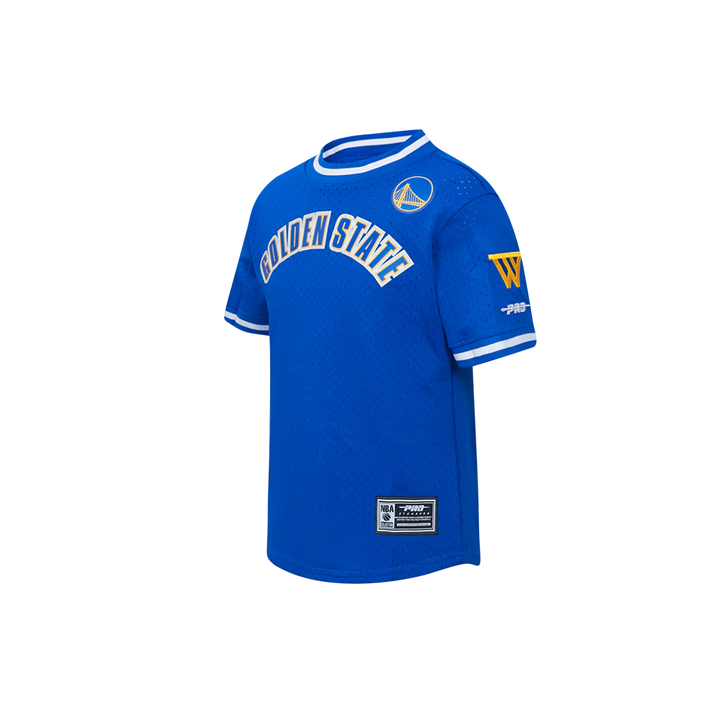 NBA GOLDEN STATE WARRIORS CLASSIC LITTLE BOYS SHORT SLEEVE MESH TEE (ROYAL BLUE) - Image 2