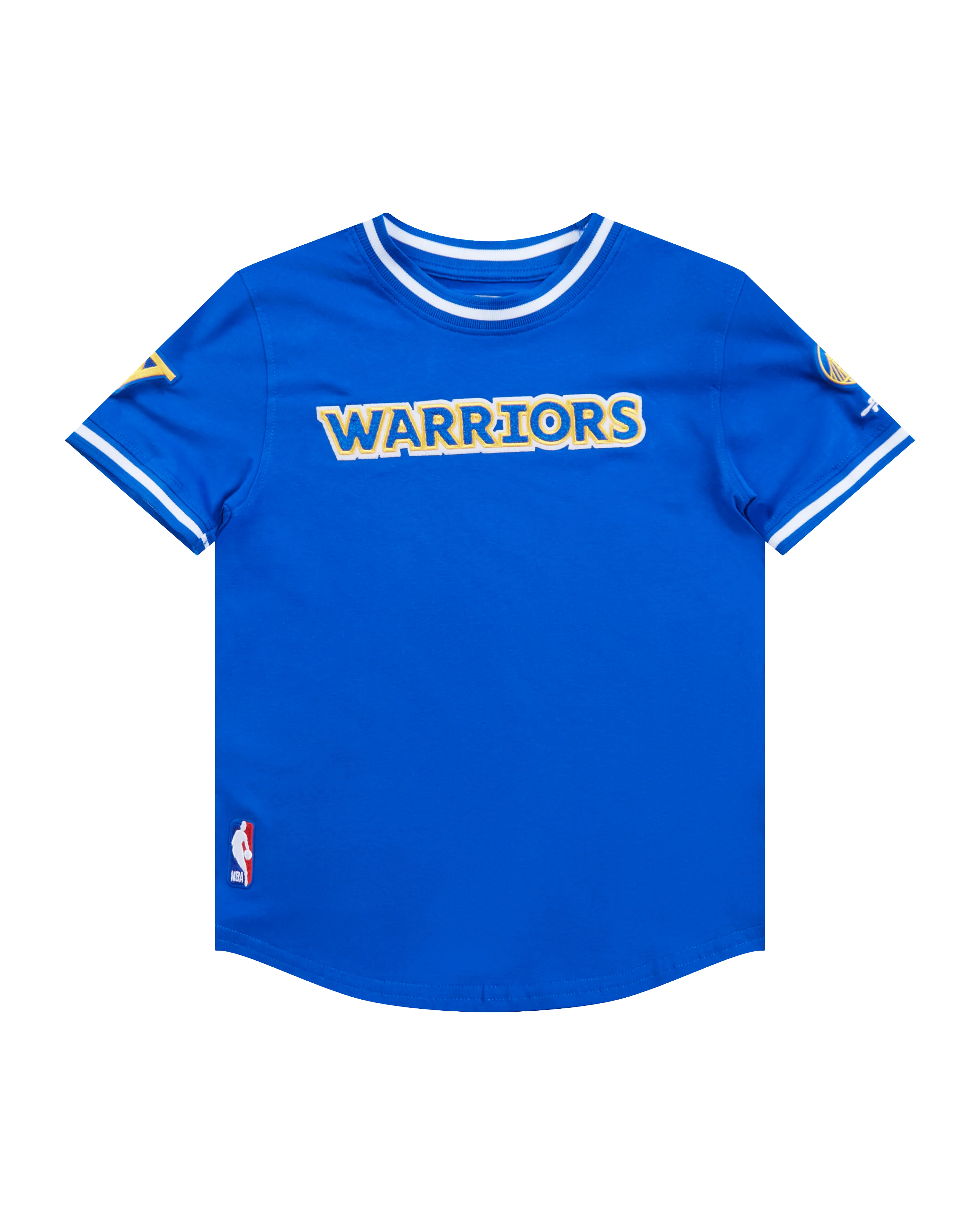 NBA GOLDEN STATE WARRIORS CLASSIC LITTLE BOYS SHORT SLEEVE STRIPED RIB TEE (ROYAL BLUE) - Image 3