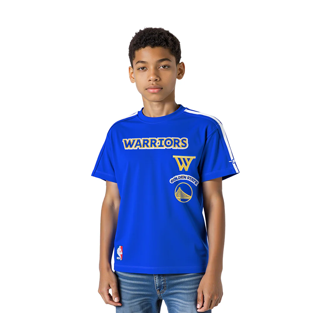 NBA GOLDEN STATE WARRIORS RETRO CLASSIC LITTLE BOYS SHORT SLEEVE TAPING TEE (ROYAL BLUE)