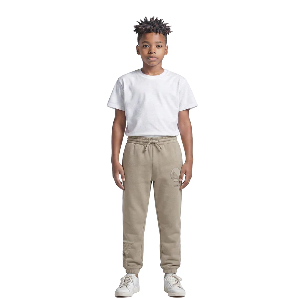 NBA GOLDEN STATE WARRIORS NEUTRAL LITTLE BOYS FLC SWEATPANT (TAUPE) - Image 3