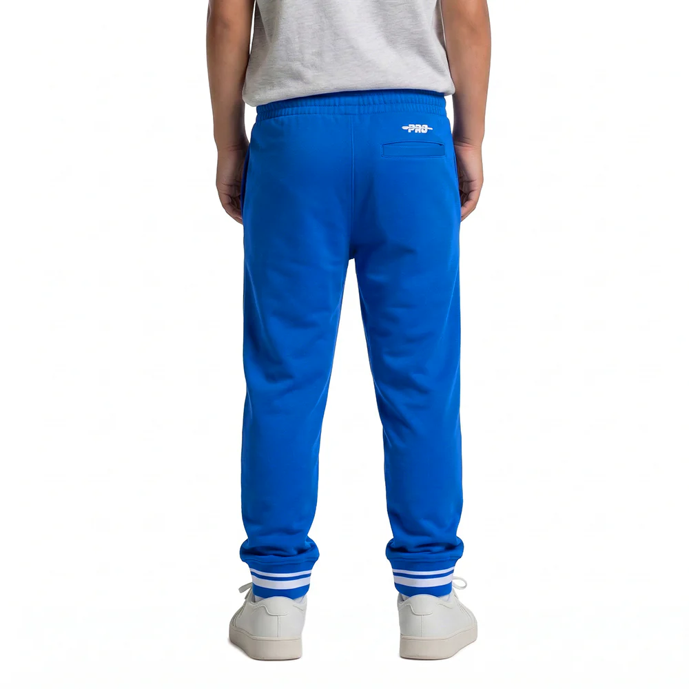 NBA GOLDEN STATE WARRIORS RETRO CLASSIC LITTLE BOYS RIB FLEECE SWEATPANT (ROYAL BLUE) - Image 2