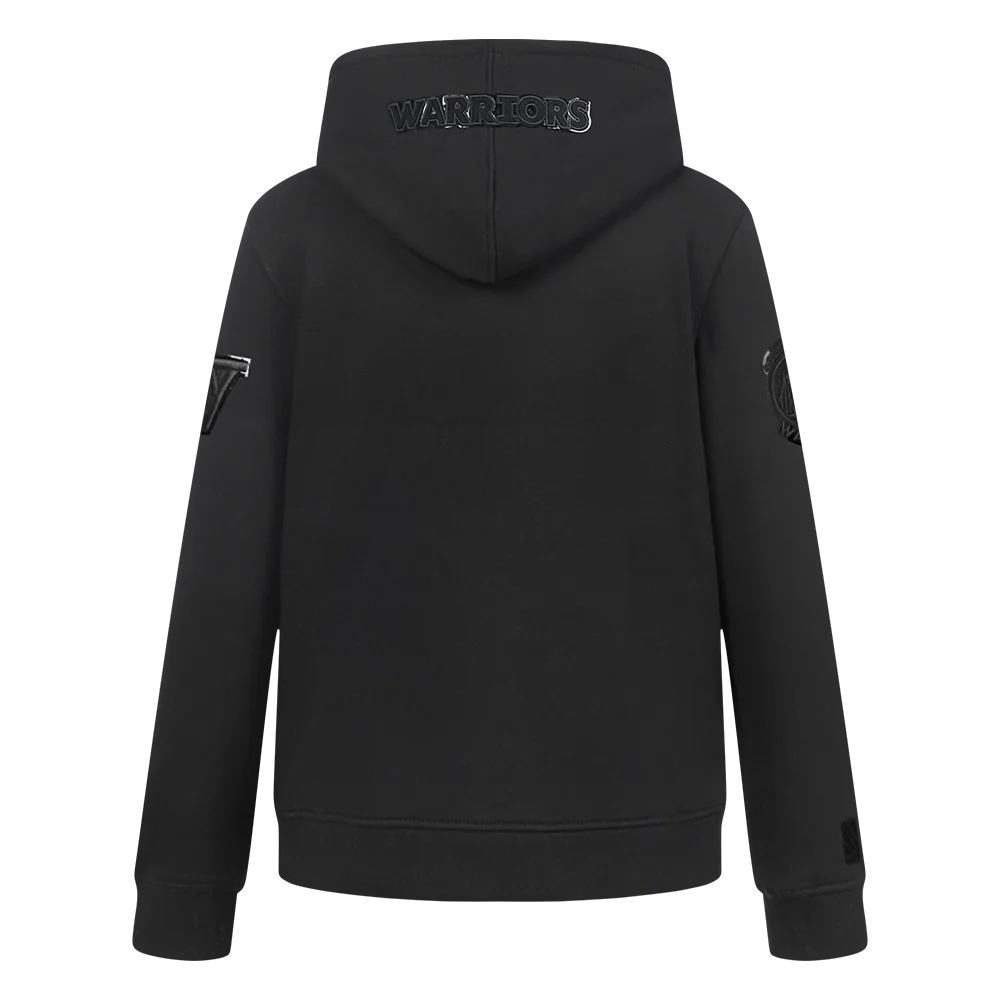 NBA GOLDEN STATE WARRIORS TRIPLE BLACK LITTLE BOYS FLEECE PULLOVER HOODIE (BLACK) - Image 3