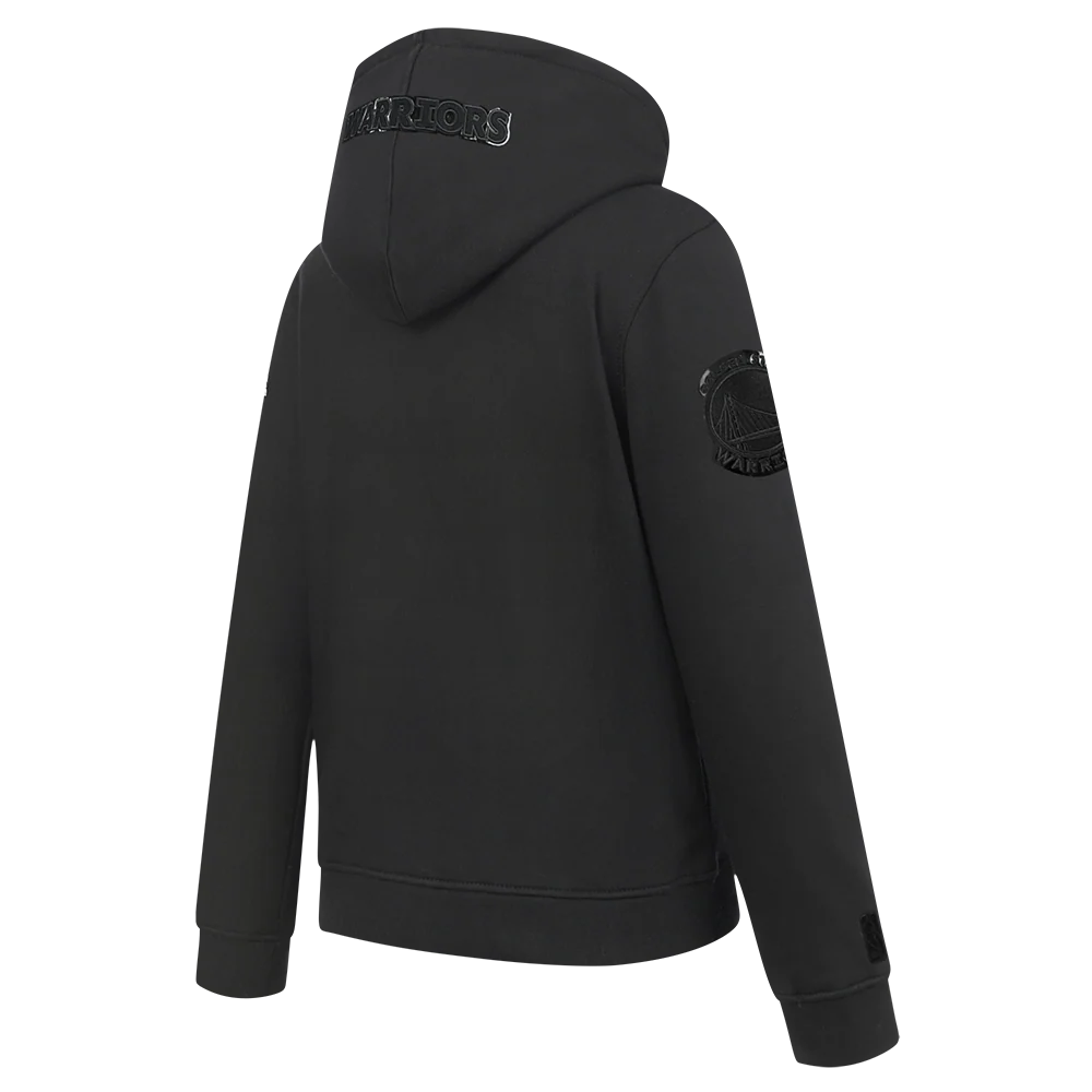 NBA GOLDEN STATE WARRIORS TRIPLE BLACK LITTLE BOYS FLEECE PULLOVER HOODIE (BLACK) - Image 4