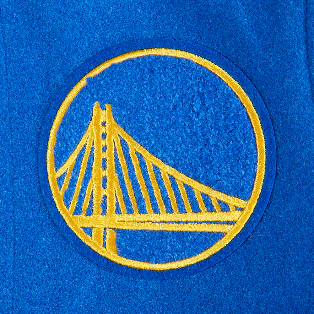 NBA GOLDEN STATE WARRIORS CLASSIC LITTLE BOYS WOOL VARSITY JACKET (ROYAL BLUE/WHITE) - Image 6