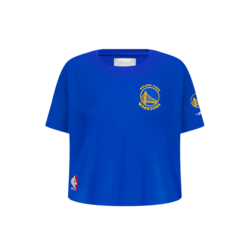 NBA GOLDEN STATE WARRIORS CLASSIC LITTLE GIRLS SHORT SLEEVE BOXY TEE (ROYAL BLUE)