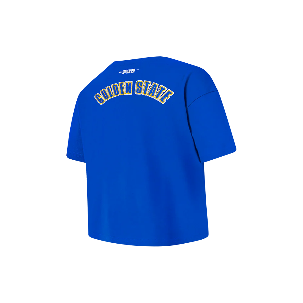 NBA GOLDEN STATE WARRIORS CLASSIC LITTLE GIRLS SHORT SLEEVE BOXY TEE (ROYAL BLUE) - Image 4
