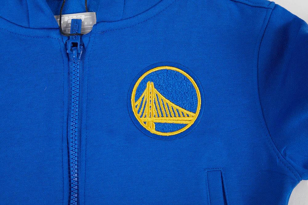 NBA GOLDEN STATE WARRIORS CLASSIC LITTLE GIRLS FLEECE FULL ZIP HOODIE (ROYAL BLUE) - Image 13