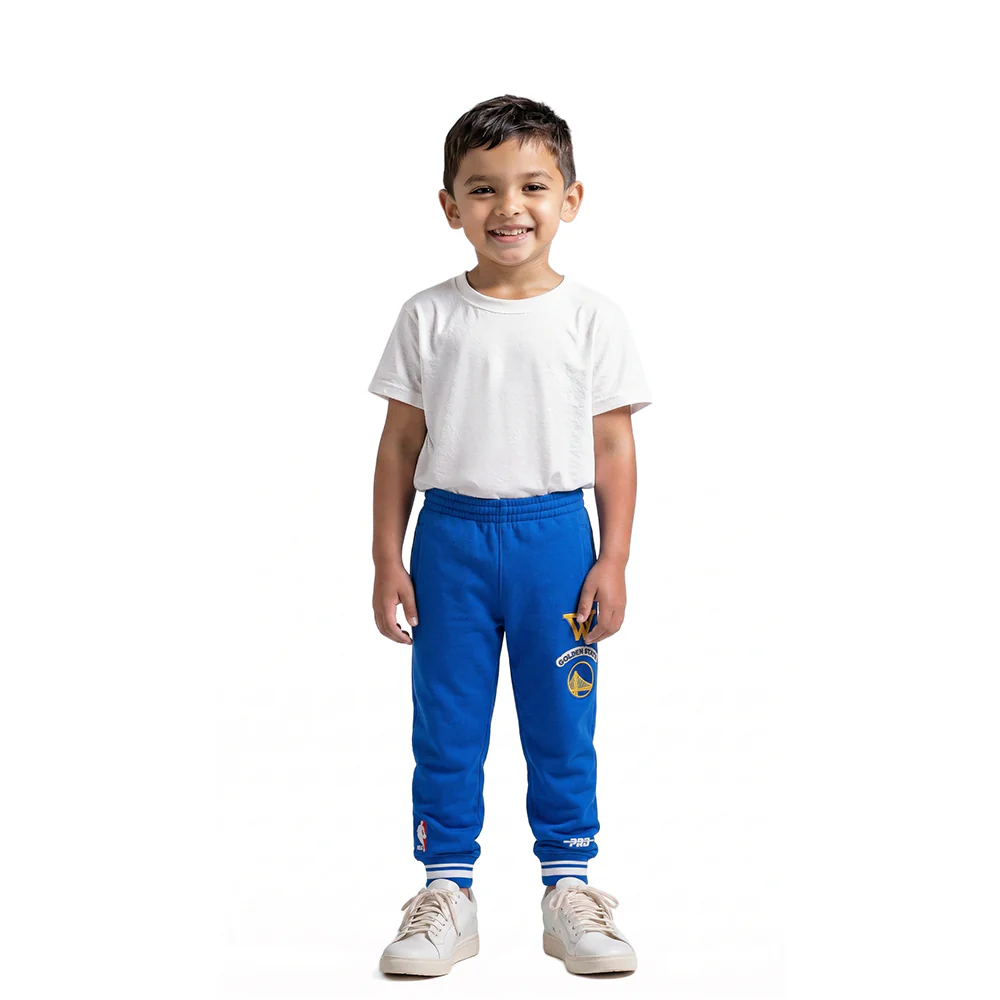 NBA GOLDEN STATE WARRIORS RETRO CLASSIC TODDLER BOYS RIB SWEATPANT (ROYAL BLUE) - Image 3