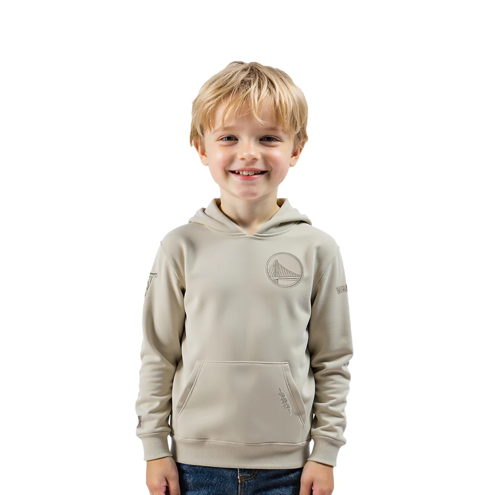 NBA GOLDEN STATE WARRIORS NEUTRAL TODDLER BOYS FLEECE PULLOVER HOODIE (TAUPE)
