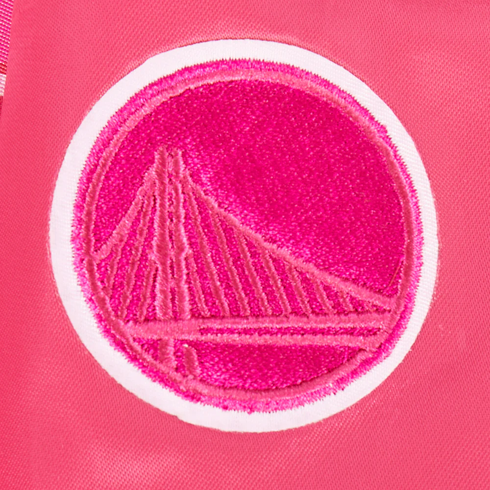 NBA GOLDEN STATE WARRIORS TRIPLE PINK TODDLER GIRLS SATIN JACKET (BEETROOT PURPLE) - Image 6