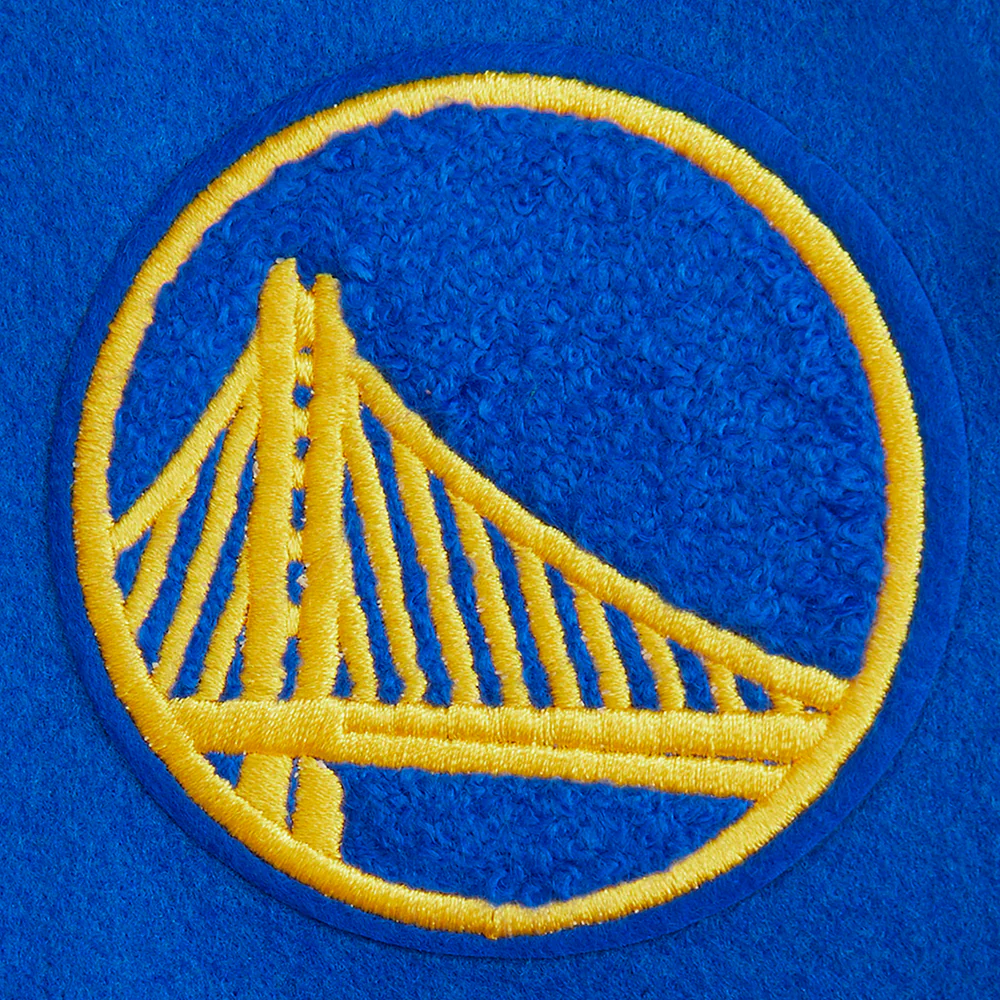 NBA GOLDEN STATE WARRIORS CLASSIC TODDLER BOYS WOOL VARSITY JACKET (ROYAL BLUE/WHITE) - Image 7