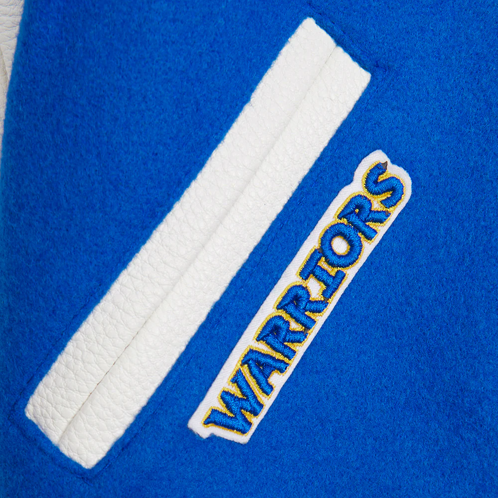 NBA GOLDEN STATE WARRIORS CLASSIC TODDLER BOYS WOOL VARSITY JACKET (ROYAL BLUE/WHITE) - Image 8
