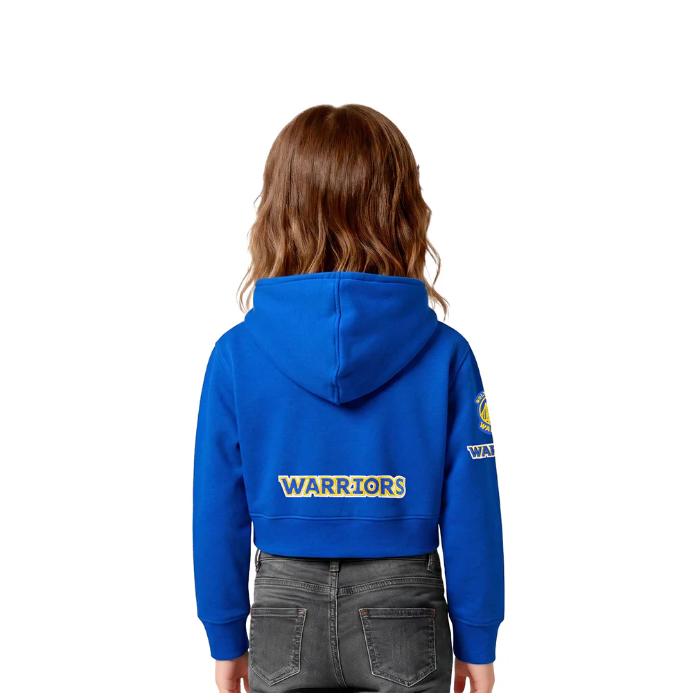 NBA GOLDEN STATE WARRIORS CLASSIC TODDLER GIRLS FLEECE FULL ZIP HOODIE  (ROYAL BLUE) - Image 2