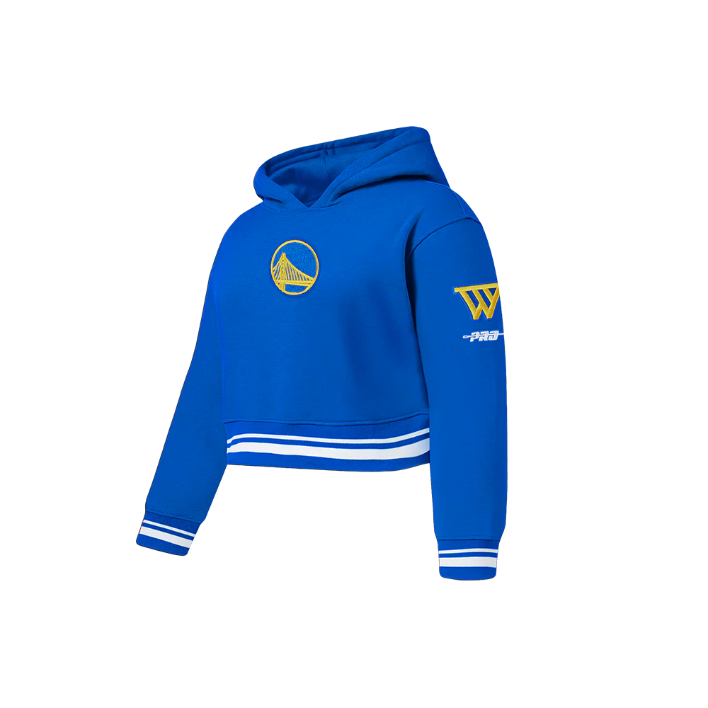 NBA GOLDEN STATE WARRIORS RETRO CLASSIC TODDLER GIRLS RIB FLEECE PULLOVER HOODIE (ROYAL BLUE) - Image 2