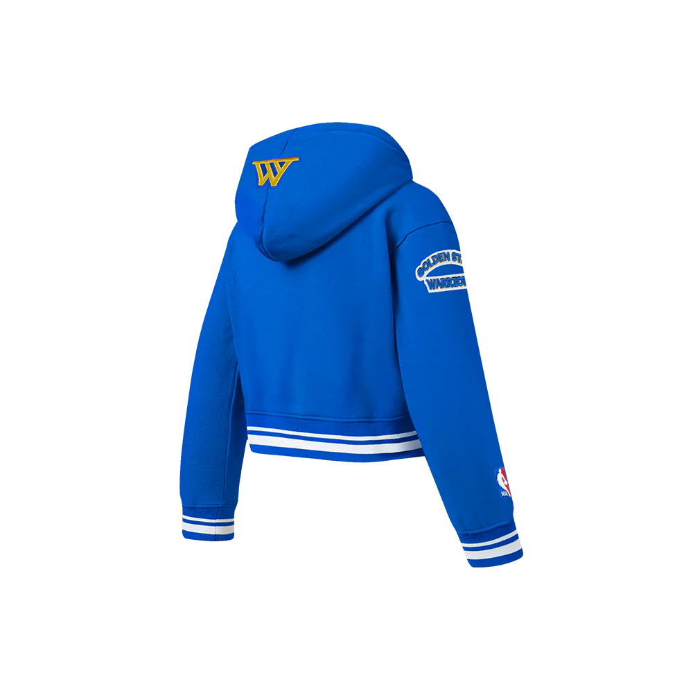 NBA GOLDEN STATE WARRIORS RETRO CLASSIC TODDLER GIRLS RIB FLEECE PULLOVER HOODIE (ROYAL BLUE) - Image 4