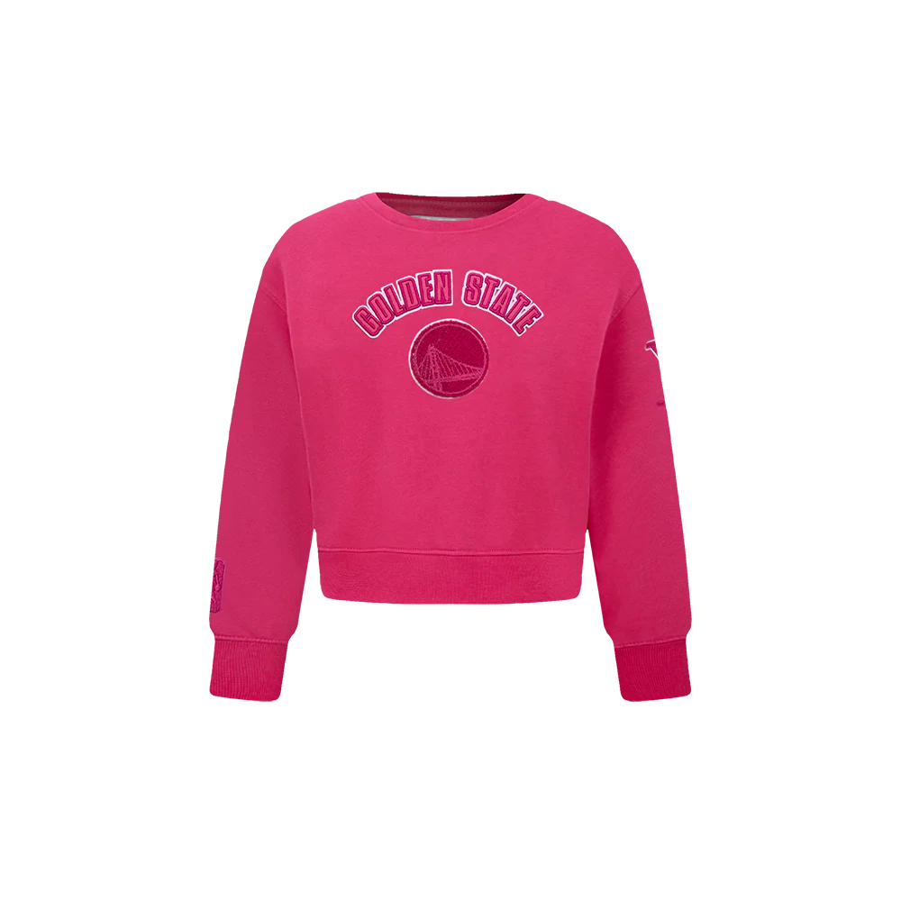 NBA GOLDEN STATE WARRIORS TRIPLE PINK TODDLER GIRLS FLEECE CREWNECK (BEETROOT PURPLE)