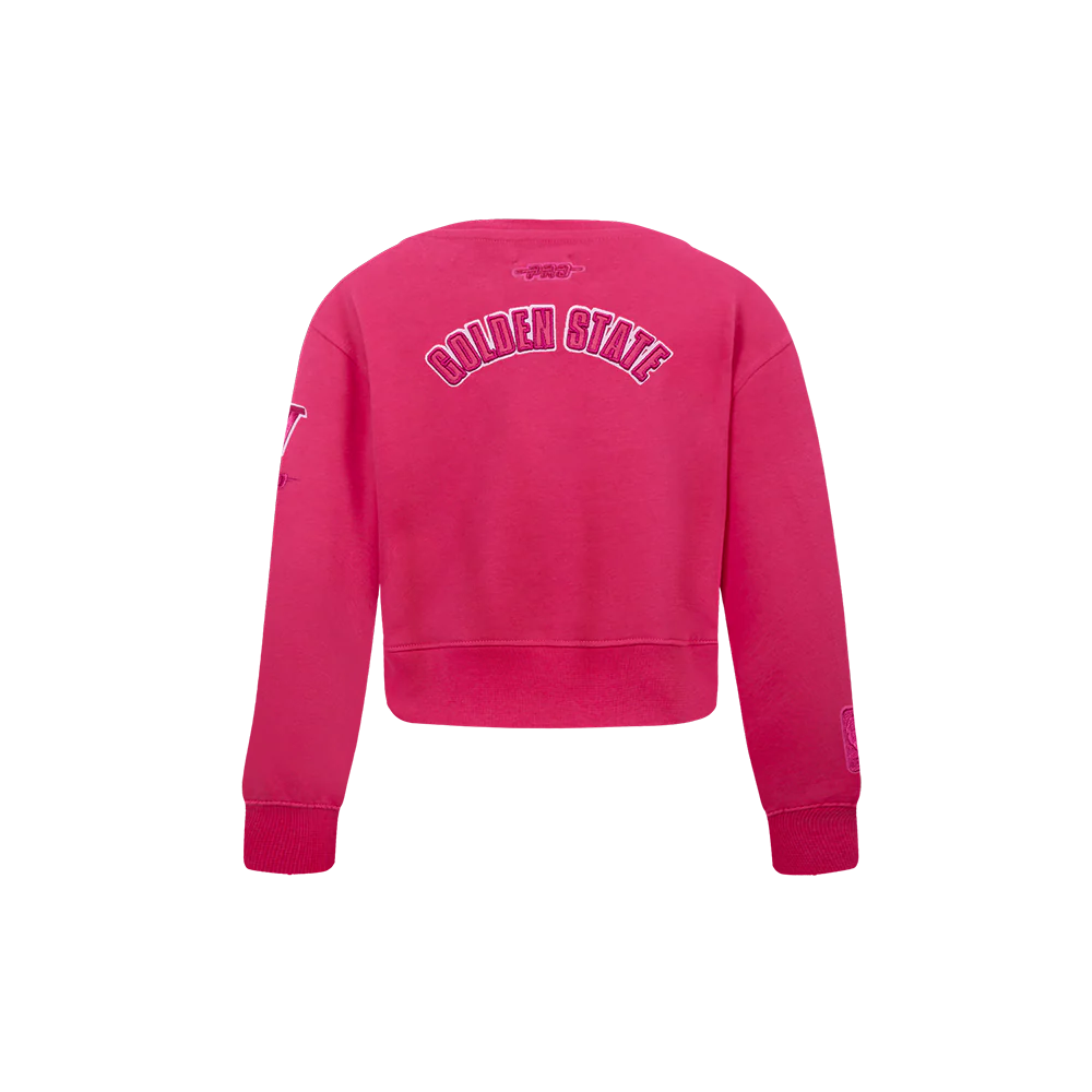 NBA GOLDEN STATE WARRIORS TRIPLE PINK TODDLER GIRLS FLEECE CREWNECK (BEETROOT PURPLE) - Image 3