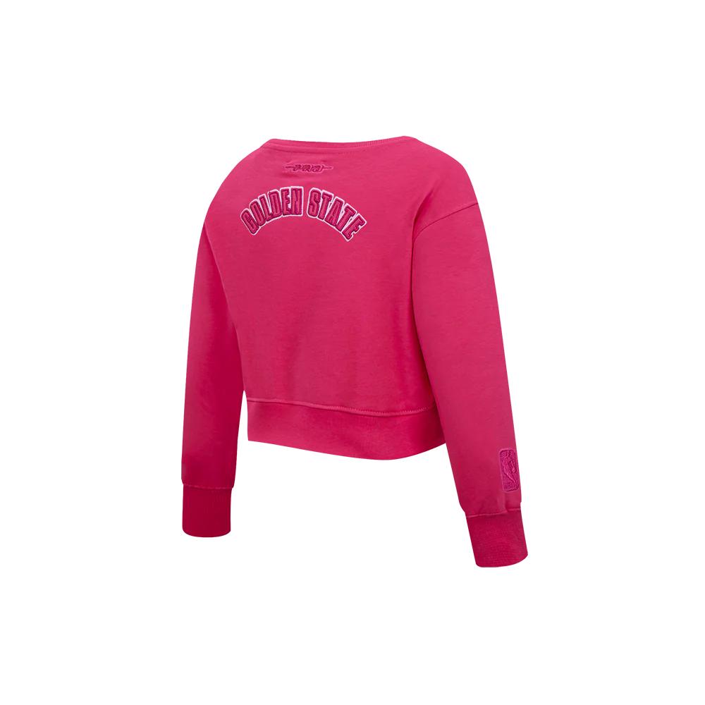 NBA GOLDEN STATE WARRIORS TRIPLE PINK TODDLER GIRLS FLEECE CREWNECK (BEETROOT PURPLE) - Image 4