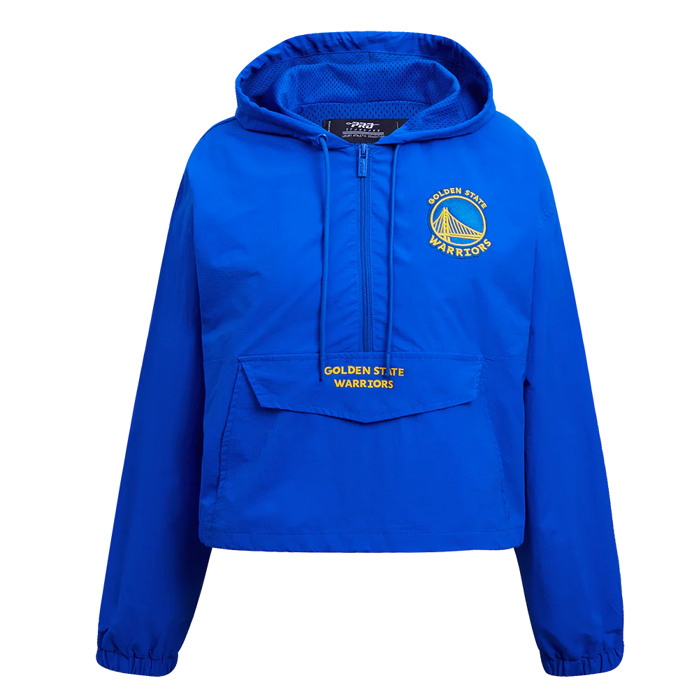 NBA GOLDEN STATE WARRIORS CLASSIC WIND WOVEN WOMEN'S 1/2 JACKET (ROYAL BLUE)