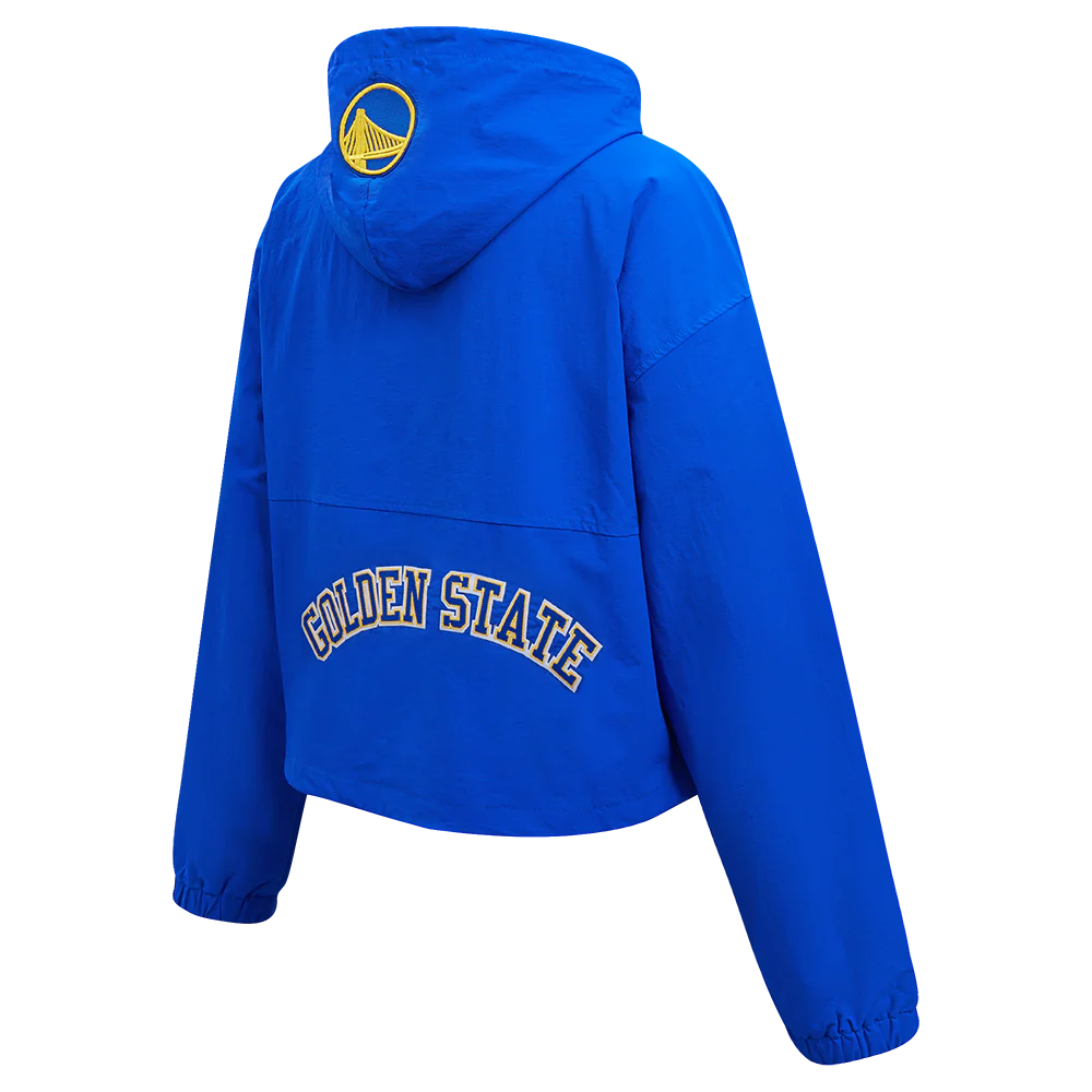 NBA GOLDEN STATE WARRIORS CLASSIC WIND WOVEN WOMEN'S 1/2 JACKET (ROYAL BLUE) - Image 3