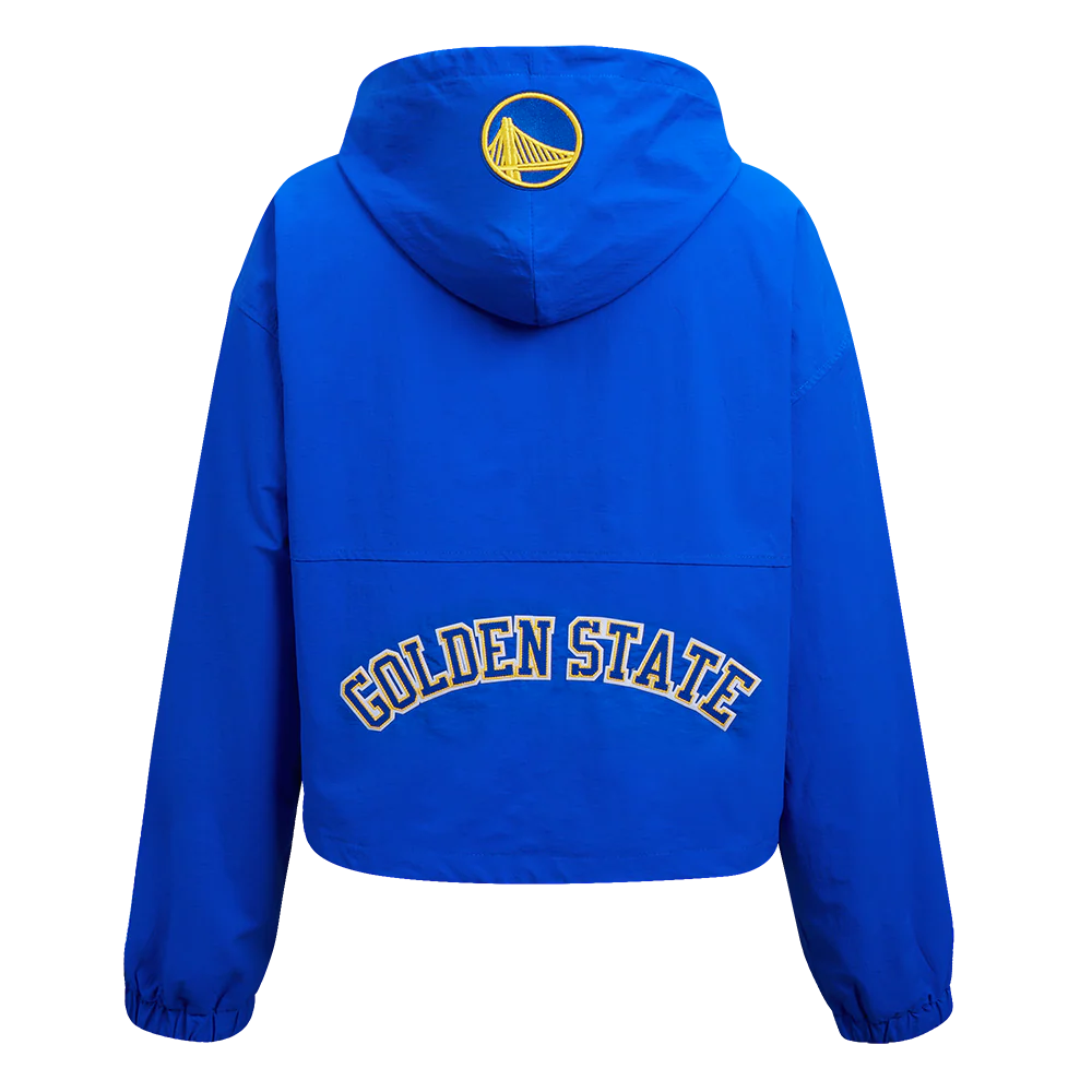 NBA GOLDEN STATE WARRIORS CLASSIC WIND WOVEN WOMEN'S 1/2 JACKET (ROYAL BLUE) - Image 4