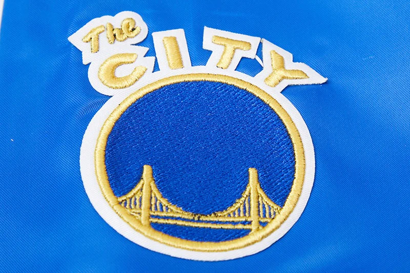 NBA GOLDEN STATE WARRIORS CLASSIC WOMEN'S SATIN JACKET (ROYAL BLUE) - Image 6