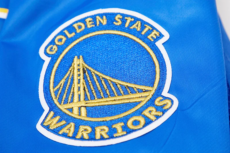 NBA GOLDEN STATE WARRIORS CLASSIC WOMEN'S SATIN JACKET (ROYAL BLUE) - Image 7