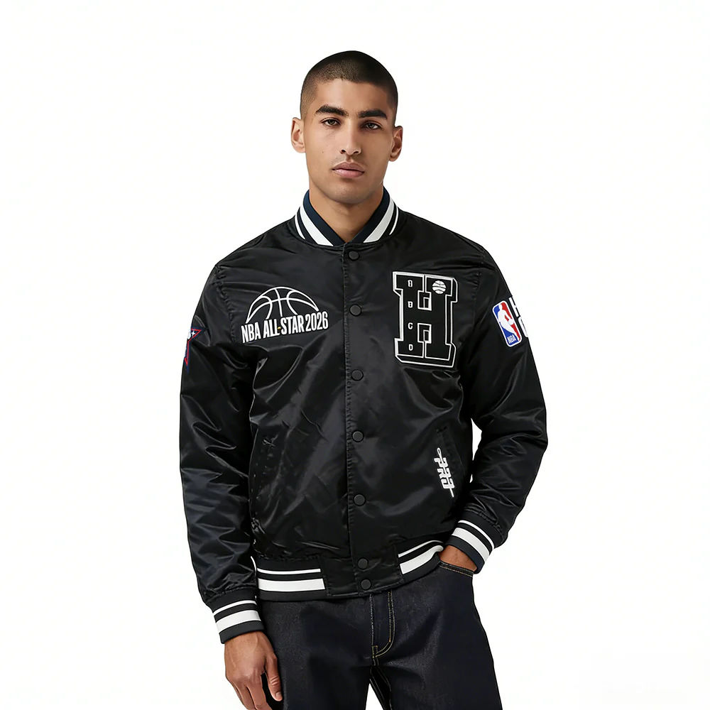 NBA X HBCU CLASSIC 2026 MEN'S RIB SATIN JACKET (BLACK)