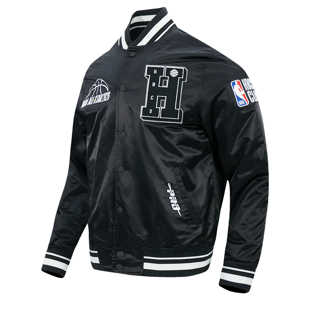 NBA X HBCU CLASSIC 2026 MEN'S RIB SATIN JACKET (BLACK) - Image 4