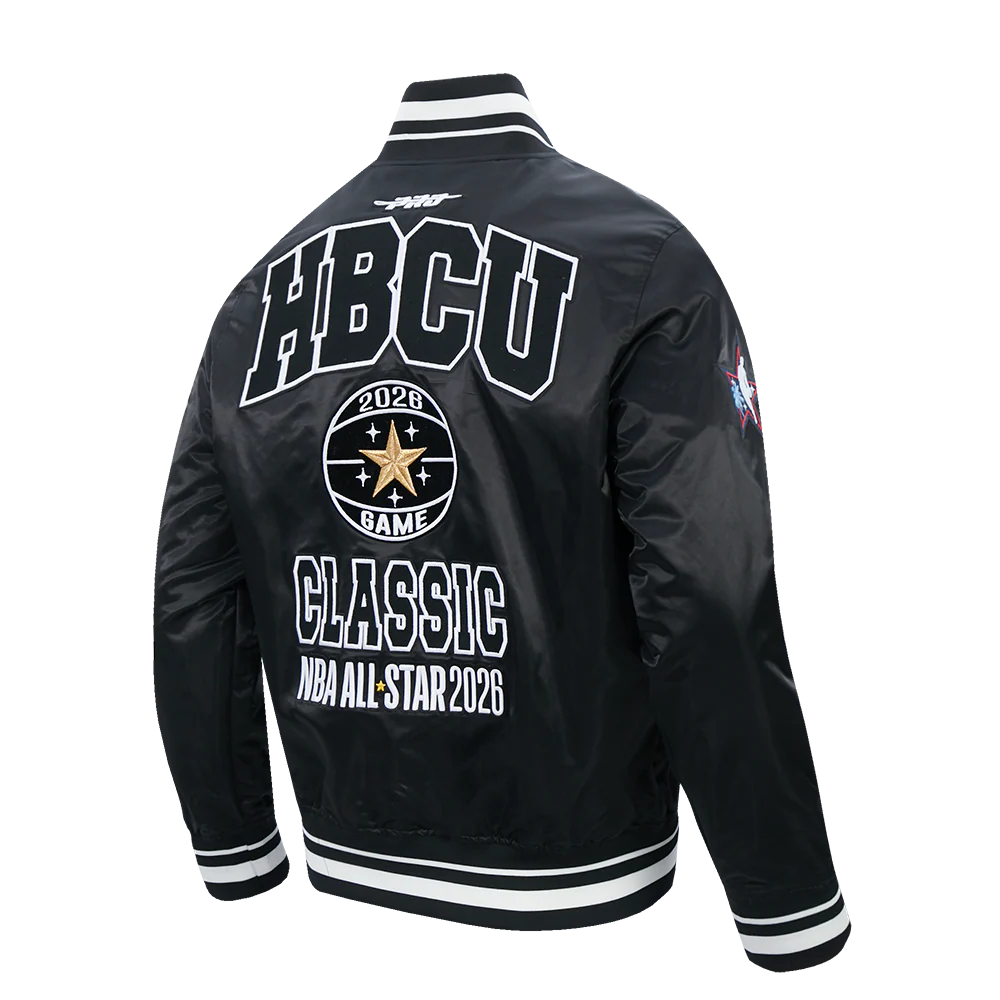 NBA X HBCU CLASSIC 2026 MEN'S RIB SATIN JACKET (BLACK) - Image 6