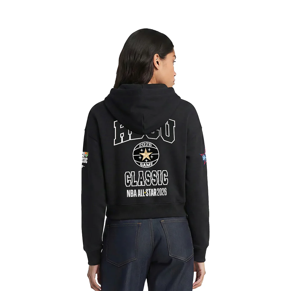 NBA X HBCU CLASSIC 2026 WOMEN'S FLC CROPPED PO HOODIE (BLACK) - Image 2