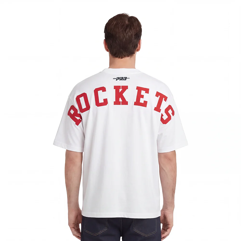 NBA HOUSTON ROCKETS WINGSPAN MEN'S CJ DROP SHOULDER TEE (WHITE)