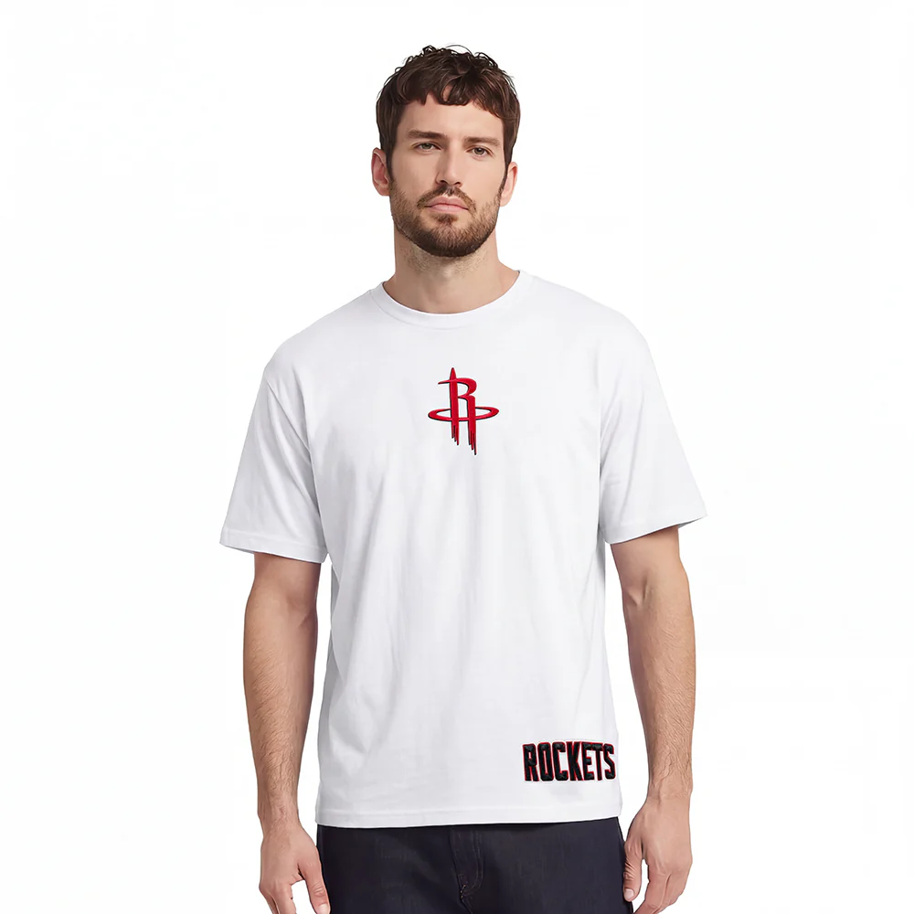 NBA HOUSTON ROCKETS WINGSPAN MEN'S CJ DROP SHOULDER TEE (WHITE) - Image 2