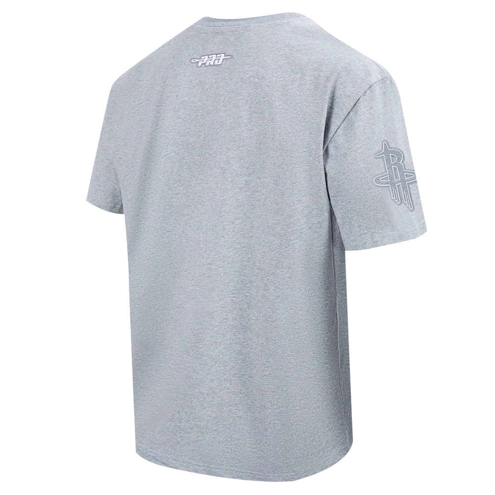 NBA HOUSTON ROCKETS REVERSE FRENCH TERRY MEN'S CJ DROP SHOULDER TEE (DARK HEATHER GRAY) - Image 4