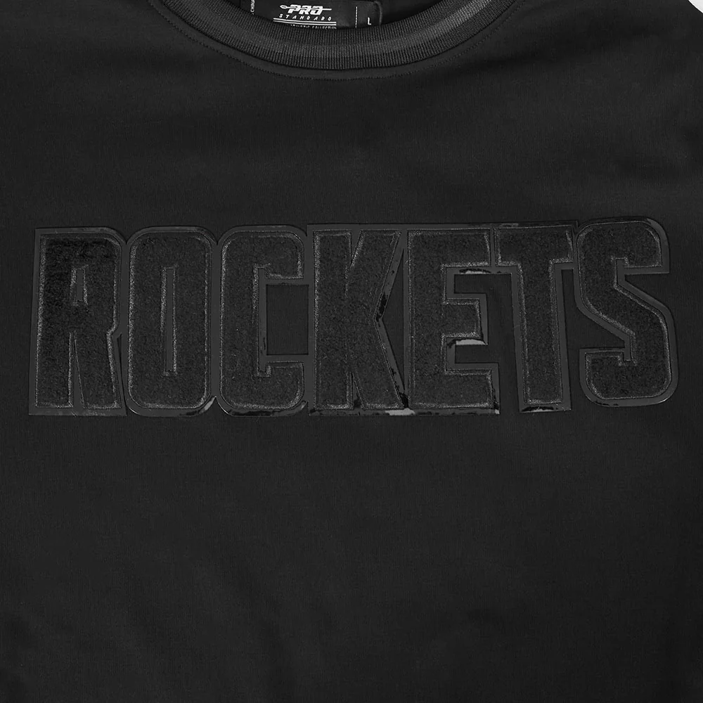 NBA HOUSTON ROCKETS TRIPLE BLACK MEN'S DOUBLE KNIT TEE SHORT SLEEVE (TRIPLE BLACK) - Image 8