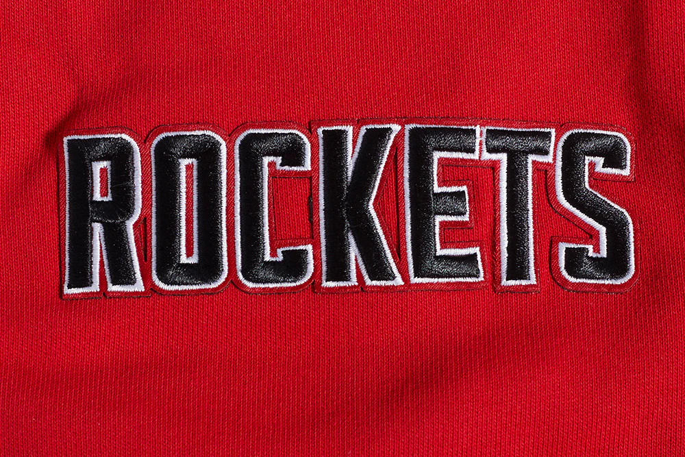 NBA HOUSTON ROCKETS SCRIPT TAIL MEN'S RIB FLEECE PULLOVER HOODIE (RED/BLACK) - Image 7