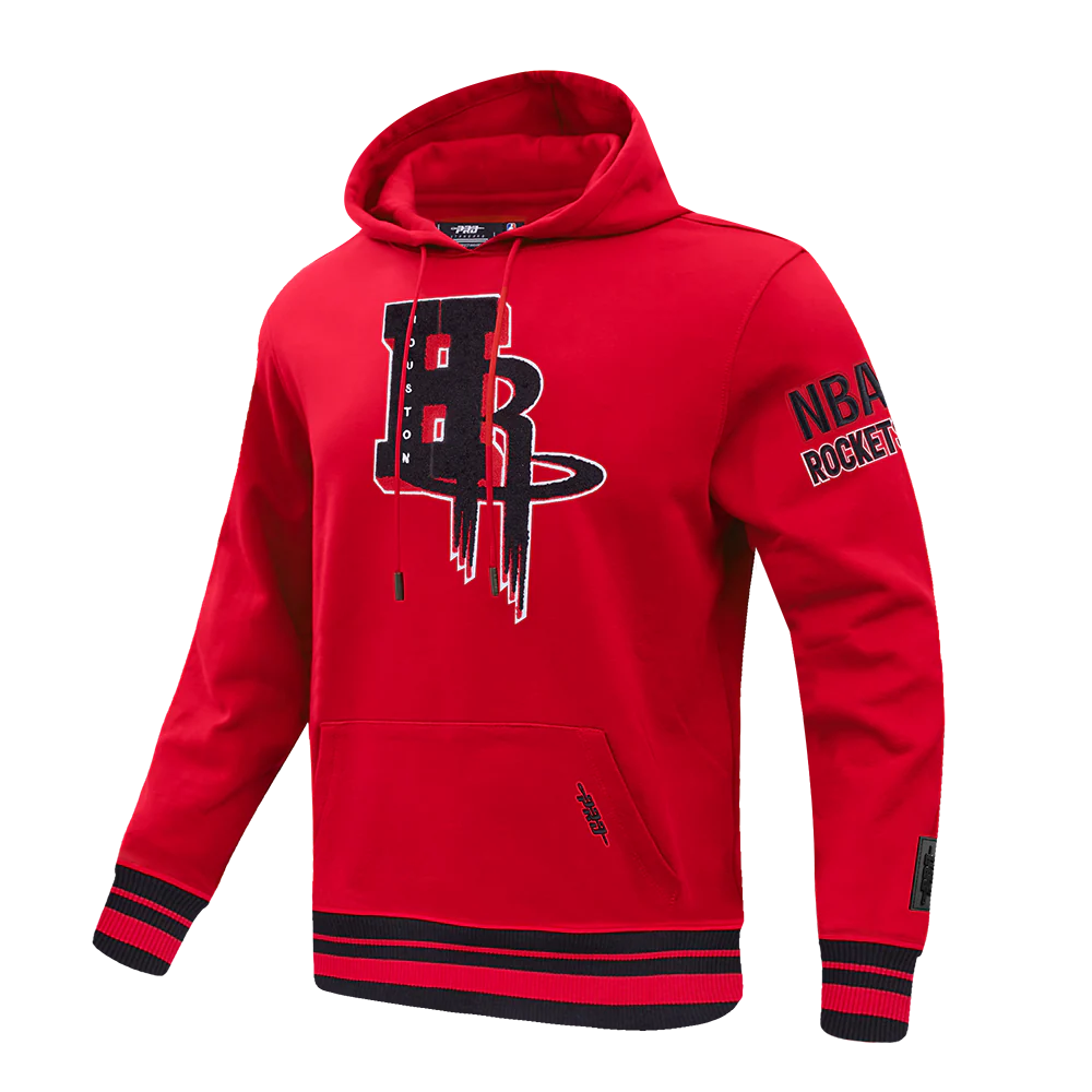 NBA HOUSTON ROCKETS MASHUP MEN'S RIB PULLOVER HOODIE (RED/BLACK) - Image 2