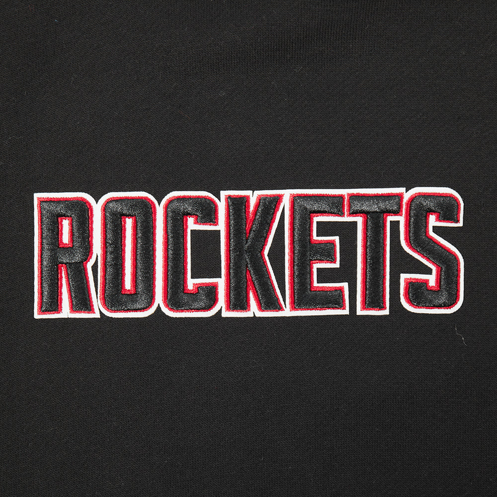 NBA HOUSTON ROCKETS WINGSPAN MEN'S DROP SHOULDER FLEECE PULLOVER HOODIE (BLACK) - Image 9