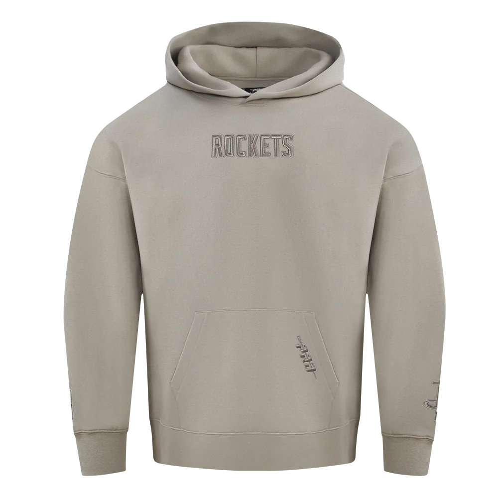 NBA HOUSTON ROCKETS WINGSPAN MEN'S DROP SHOULDER FLEECE PULLOVER HOODIE (TAUPE) - Image 3