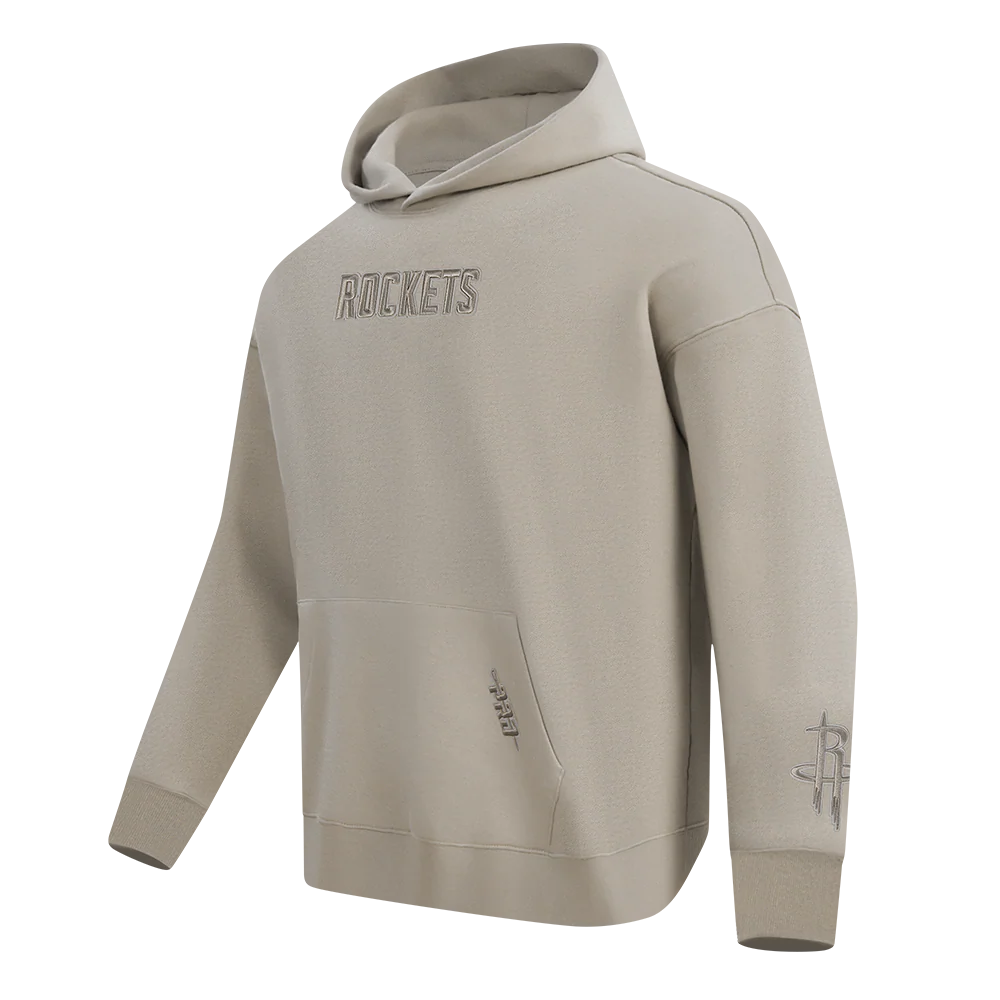 NBA HOUSTON ROCKETS WINGSPAN MEN'S DROP SHOULDER FLEECE PULLOVER HOODIE (TAUPE) - Image 5