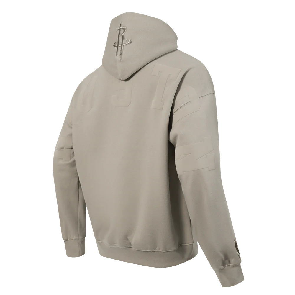NBA HOUSTON ROCKETS WINGSPAN MEN'S DROP SHOULDER FLEECE PULLOVER HOODIE (TAUPE) - Image 9
