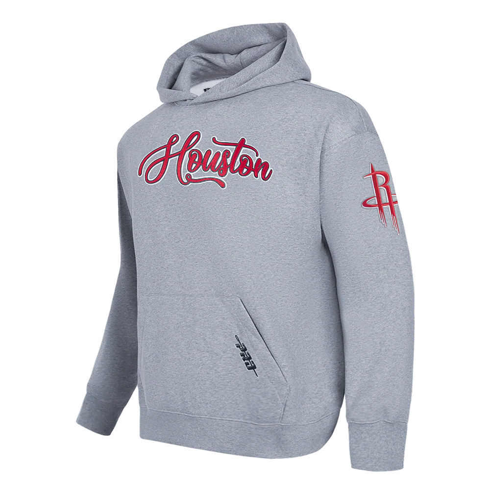 NBA HOUSTON ROCKETS CITY SIGNATURE MEN'S DROP SHOULDER FLC PO HOODIE (DARK HEATHER GRAY) - Image 2