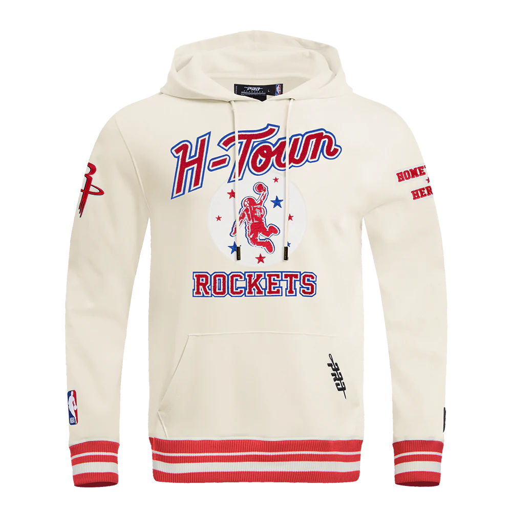 NBA HOUSTON ROCKETS CITY EDITION 25-26 MEN'S RIB FLC PO HOODIE (EGGSHELL/ RED) - Image 3